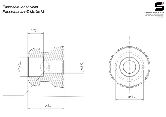 Passschraubenbolzen D12,00/B