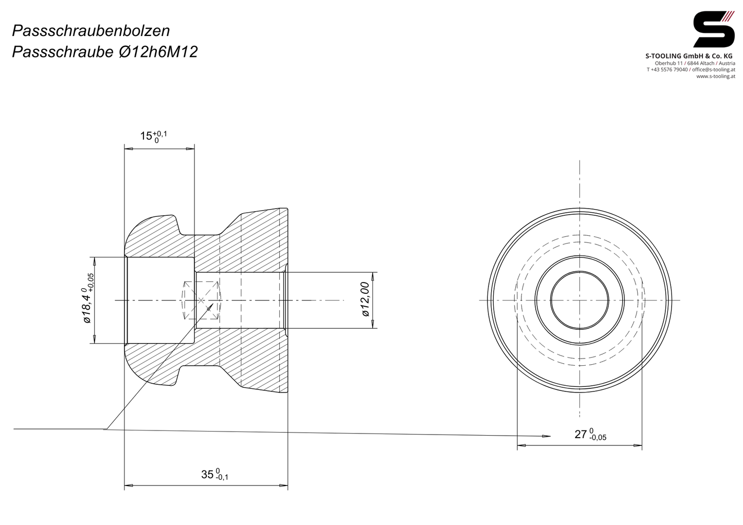 Passschraubenbolzen D12,00/C