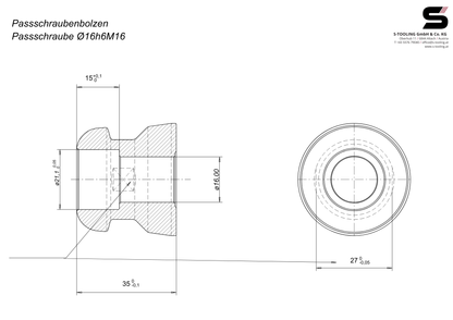 Passschraubenbolzen D16,00/B